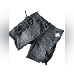 Forever 21 Black Denim Cargo Shorts - size 36